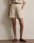 Pleated Linen Short